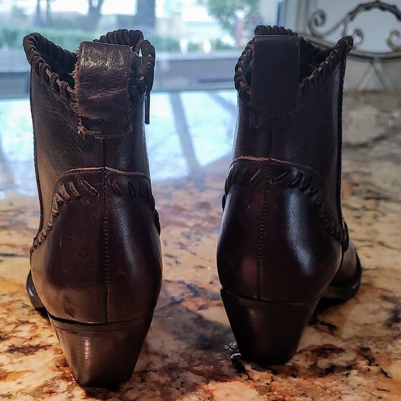 Gianni Bini Shoes Womens Gianni Bini Dark Brown Leather Western